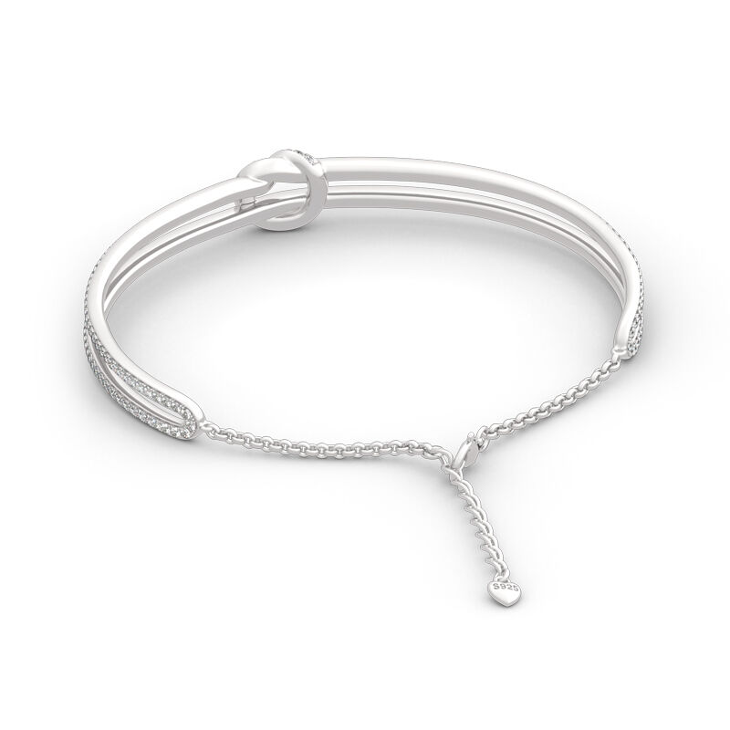 Jeulia Knot Design Armband i Sterling Silver