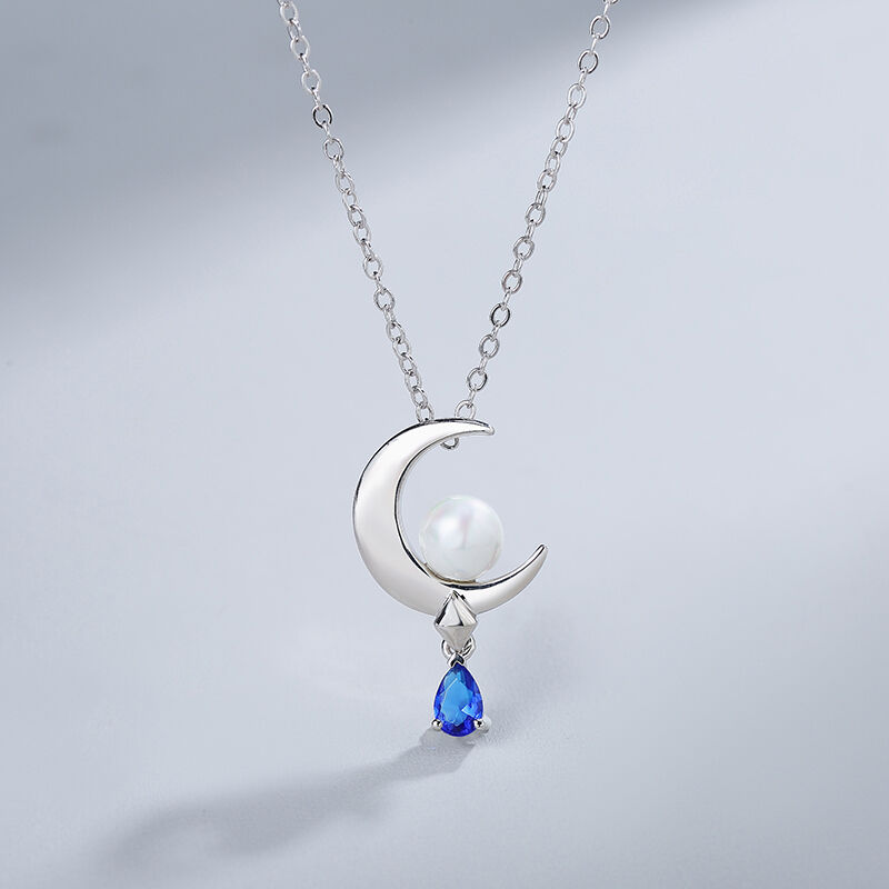 Jeulia Moon&Pearl Sterling Silver Necklace