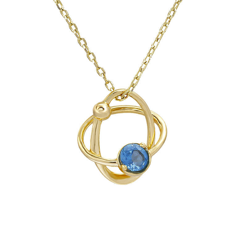 Jeulia "Your Orbit" Dreamy Planet Sterling Silver Necklace