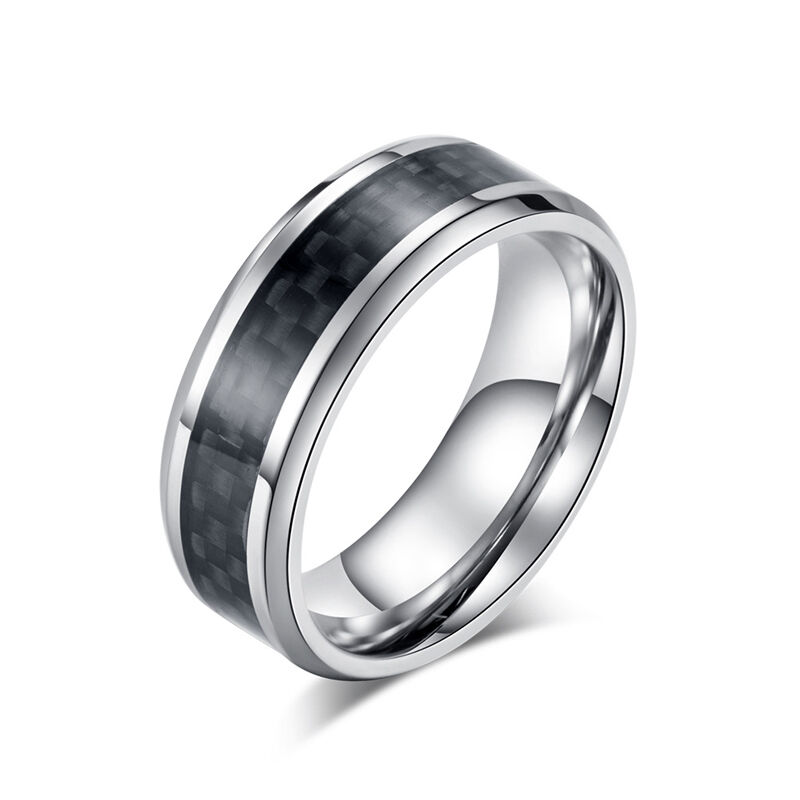 Jeulia Carbon Fiber Titanium Steel Men's Band
