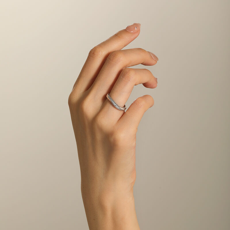 Jeulia Klassisk Våg Dam Evighetsring i Sterling Silver