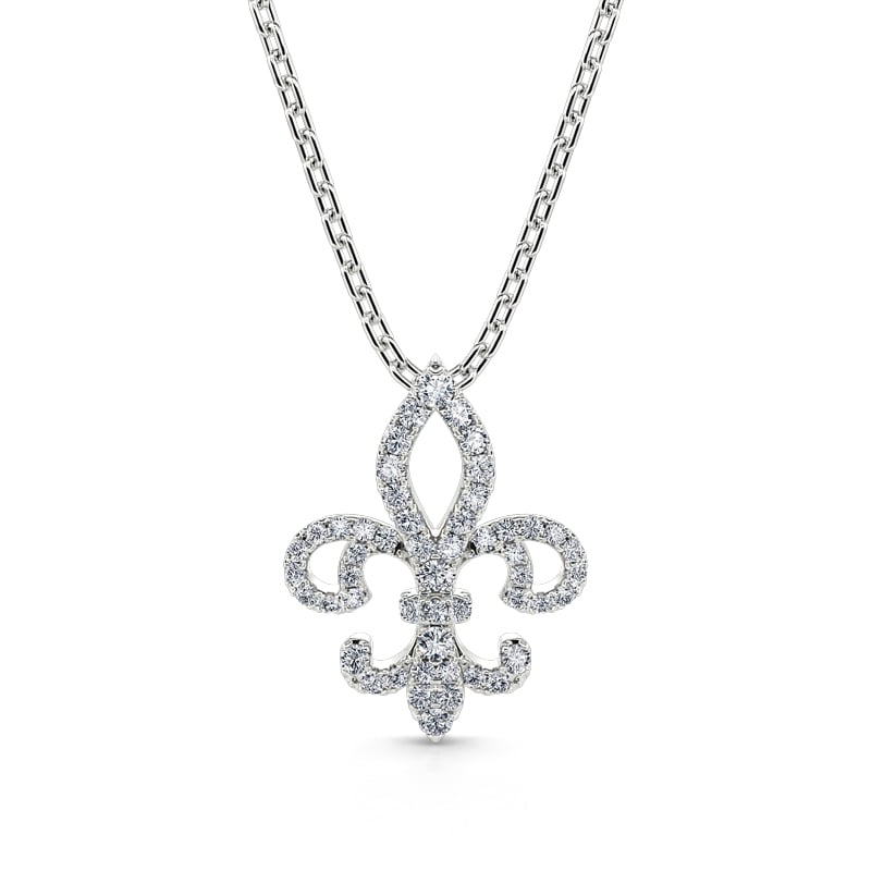 Jeulia Fleur-de-lis Sterling Silver Necklace