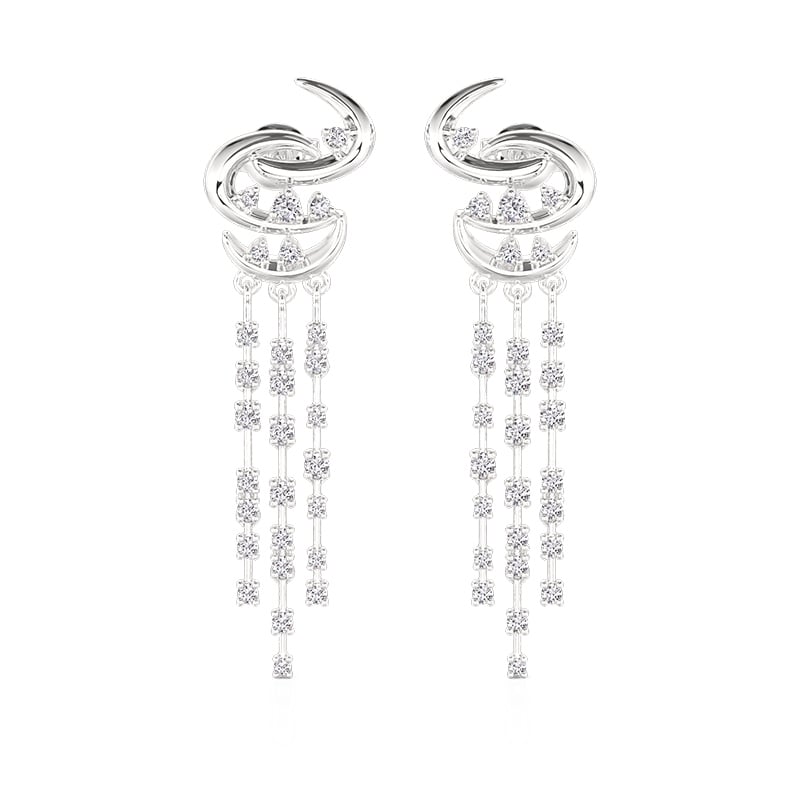 Jeulia Swirling Waterfall Chandelier Earrings