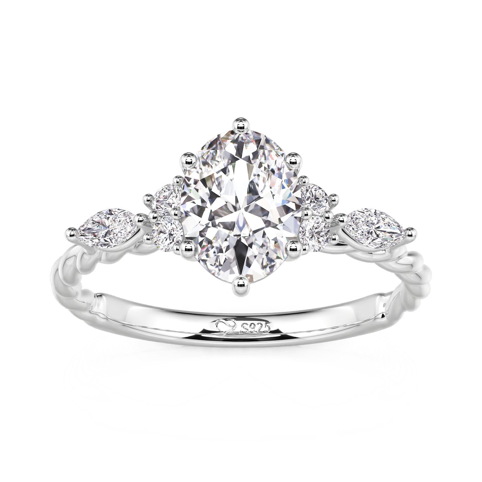 Jeulia Classic Braided Twist Engagement Ring