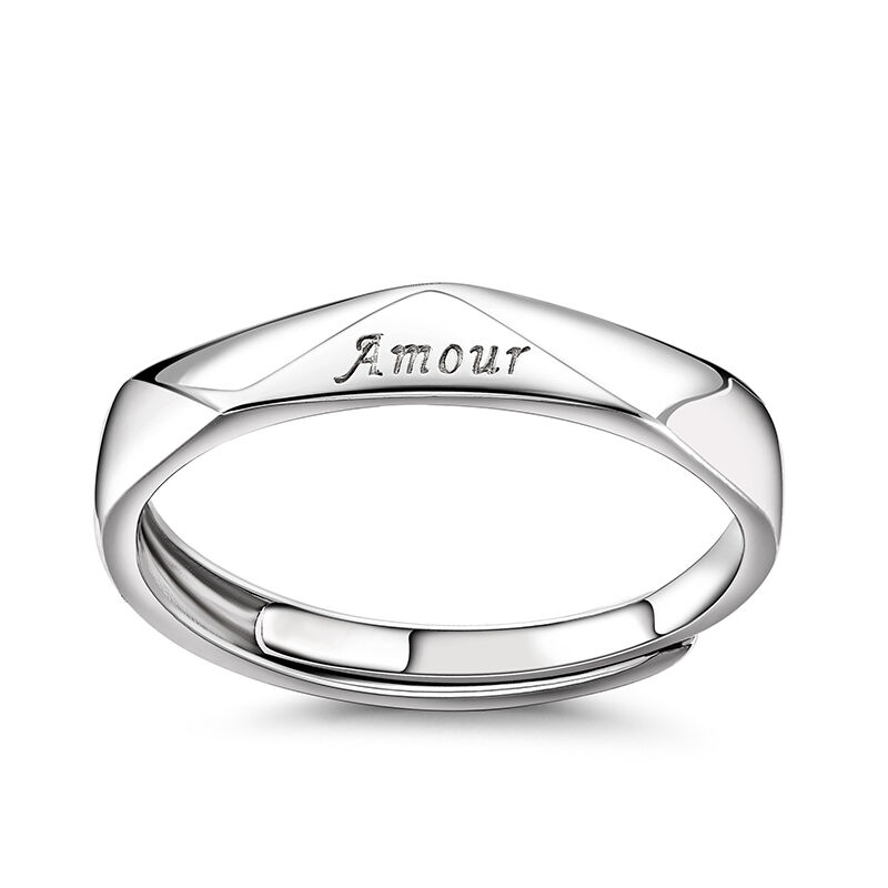 Jeulia Engraved Sterling Silver Men's Band