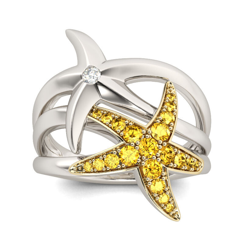 جوليا خاتم من الفضة الإسترليني بتصميم نجم البحر