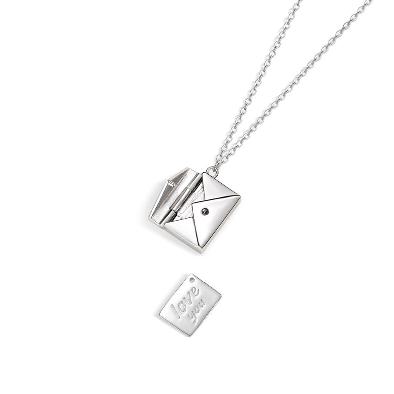 Jeulia "Love Confession" Mini Envelope Sterling Silver Necklace
