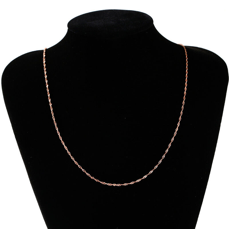 Jeulia Singapore Twisted Link Sterling Silver Chain Necklace