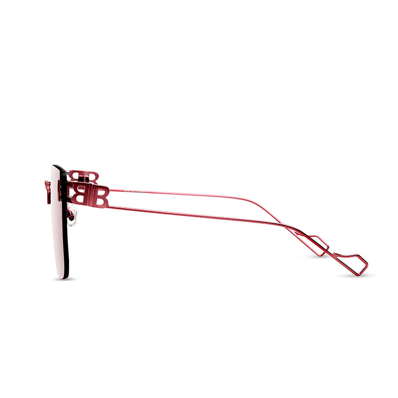 Jeulia "Schmetterling" Quadratische Randlose Rote Damen Oversize-Sonnenbrille