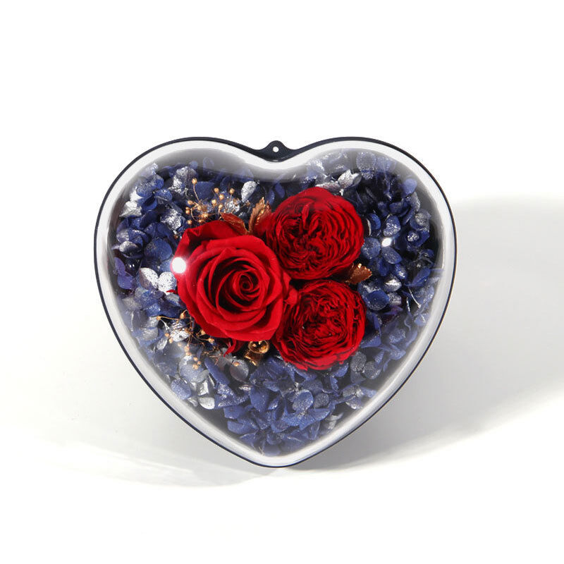 Jeulia Heart Shape Eternal Flower Jewelry Box