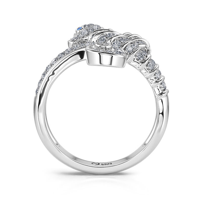 Jeulia "Faithful Love" Seahorse Design Sterling Silver Ring