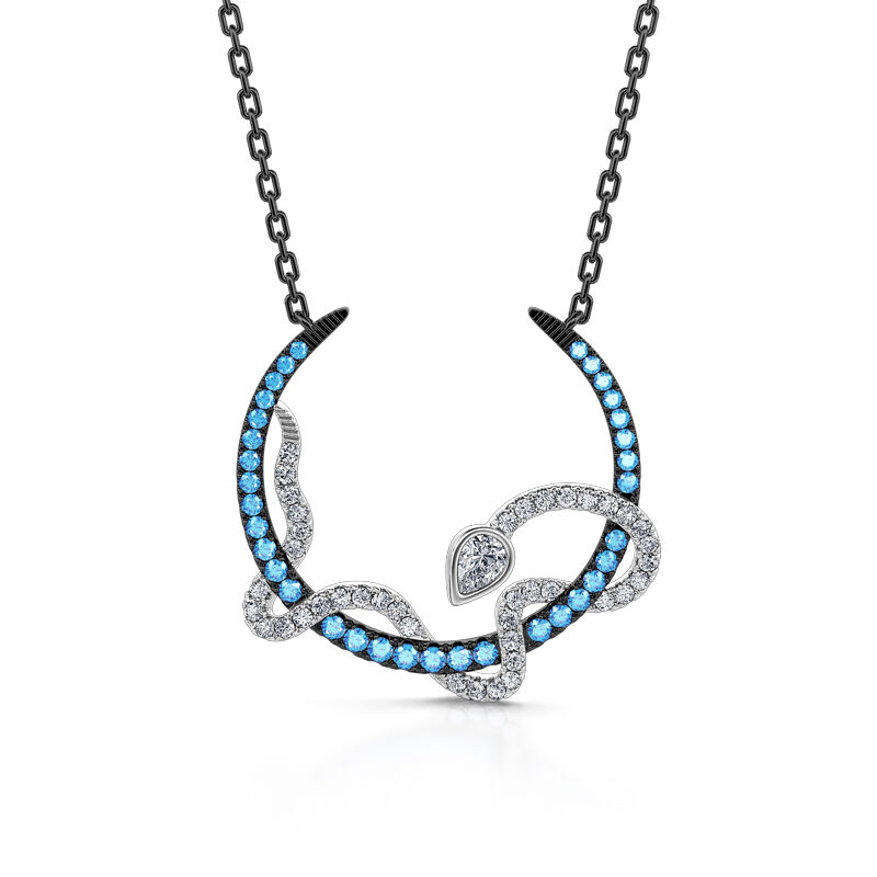 Jeulia "Interwoven Snake with Crescent" Sterling Silver Jewelry Set