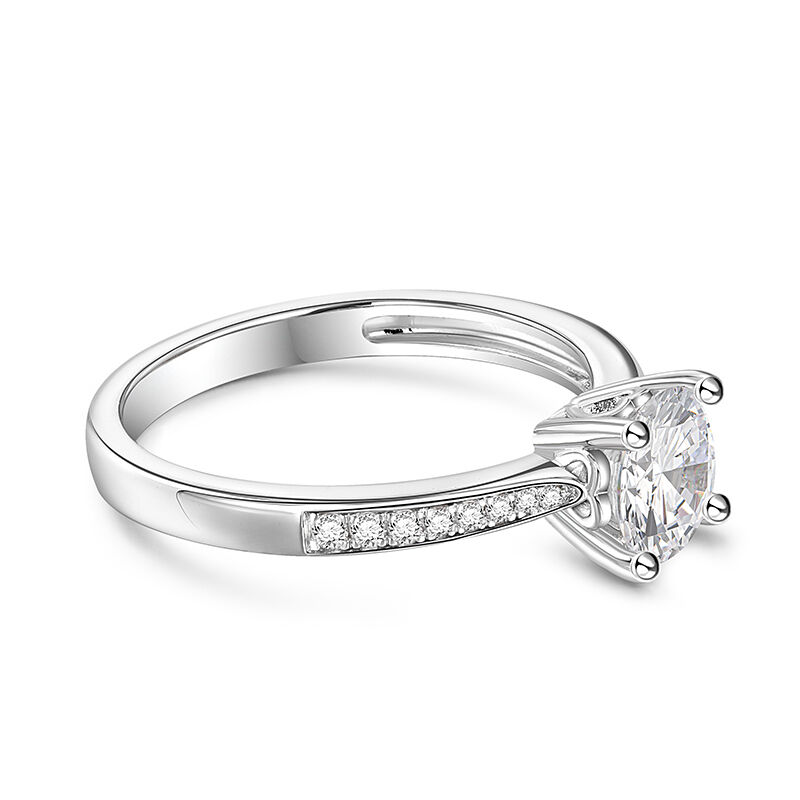 Jeulia Solitaire Engagement Ring Channel Set Side Stone Sterling Silver