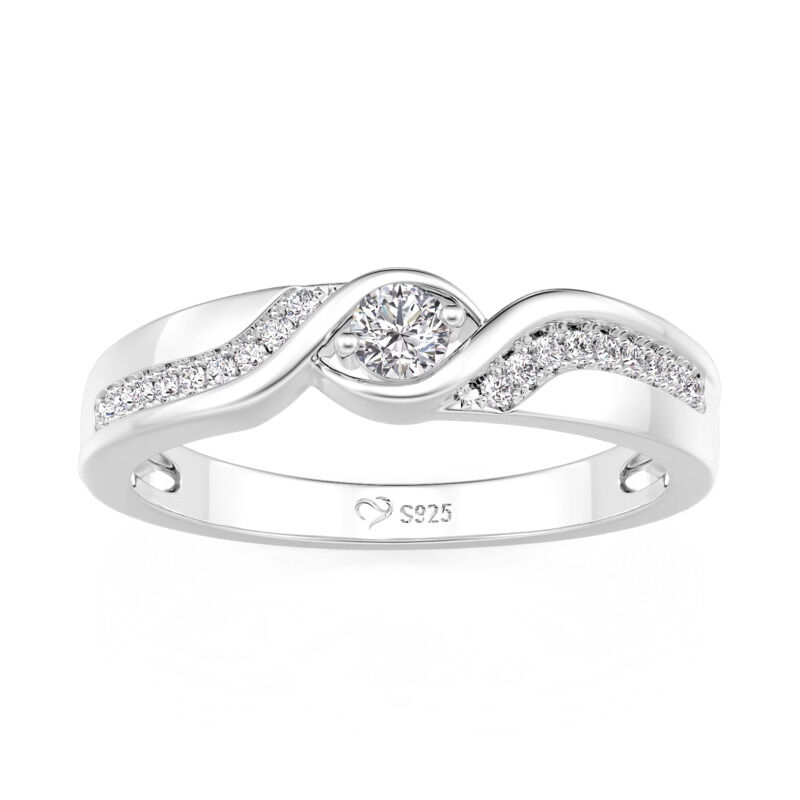 Jeulia Bague de Mariage pour Femme Coupe Ronde Bypass en Argent Sterling