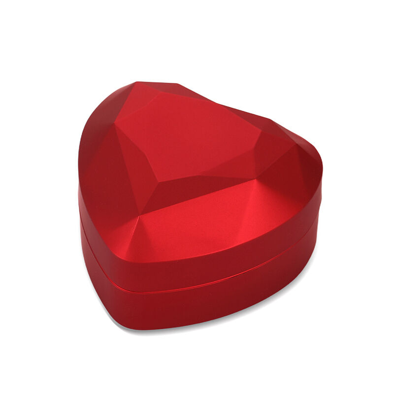Jeulia Red Heart Shaped Necklace Box With LED Light