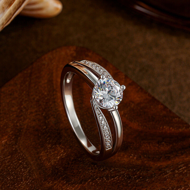 Jeulia Bague de Mariage Bypass Simple en Argent Sterling