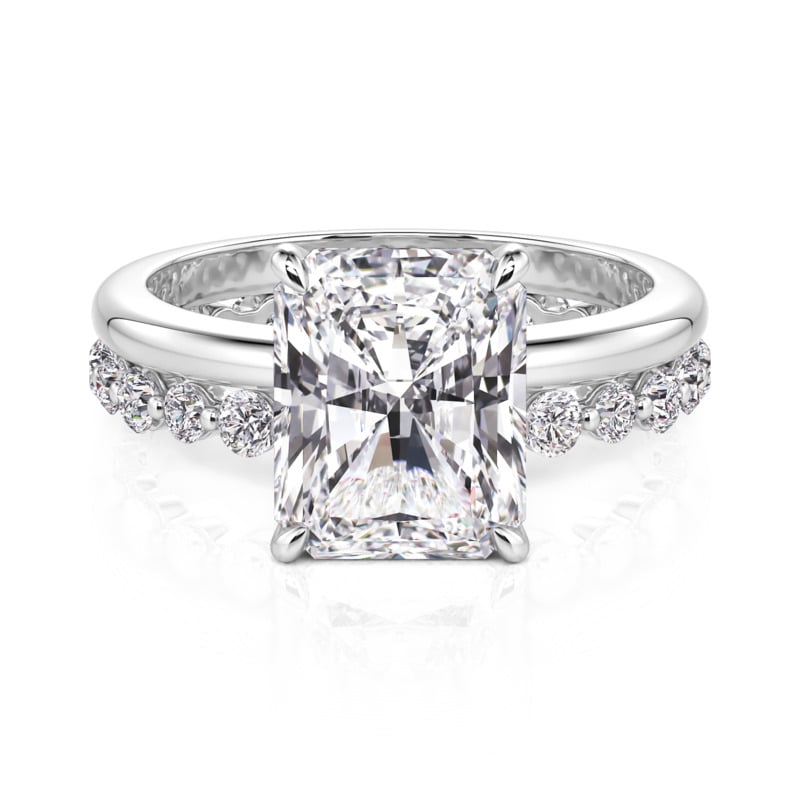 Jeulia Hidden Halo Princess Cut Engagement Ring Set