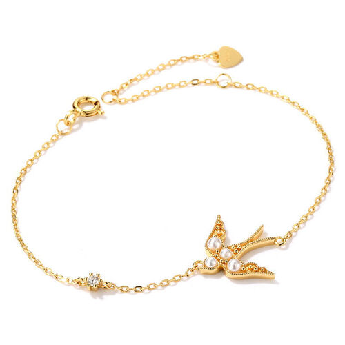 Jeulia Cute Swallow Bird Sterling Silver Bracelet
