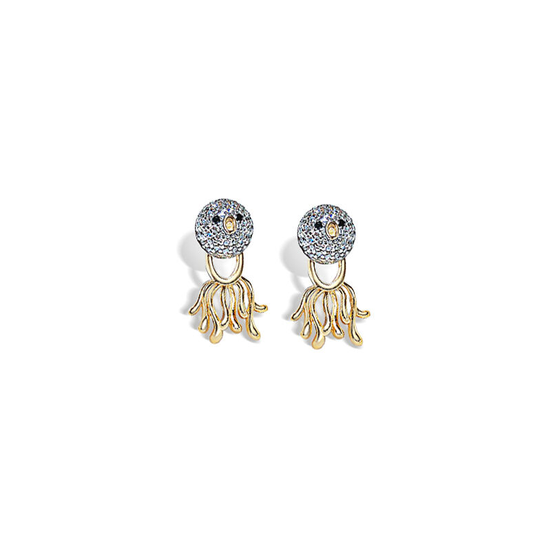 Jeulia Octopus Design Sterling Silver Earrings