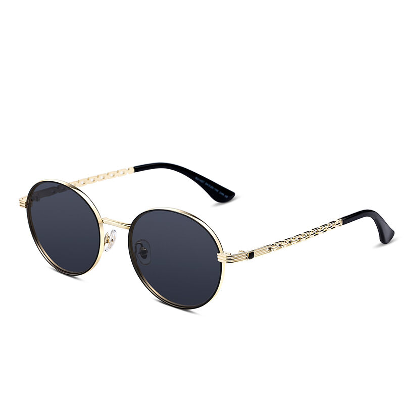 Jeulia "Infinity" Round Black Polarized Unisex Sunglasses