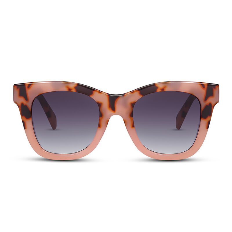 Jeulia "Free Style" Square Light Tortoise/Grey Gradient Unisex Sunglasses
