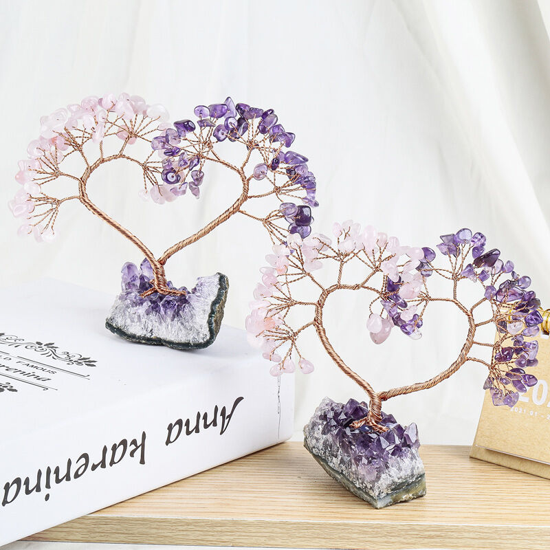 Jeulia "Love & Balance" Heart-Shaped Natural Crystal Feng Shui Tree