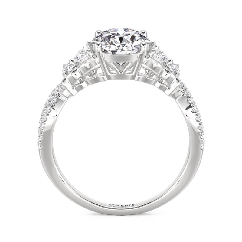 Jeulia Butterfly Inspired Twisted Oval Engagement Ring