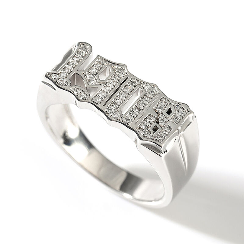 Jeulia "Unique Memory" Personalized Sterling Silver Ring