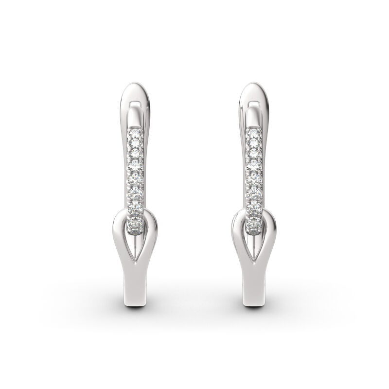 Jeulia Knot Sterling Silver Hoop Earrings