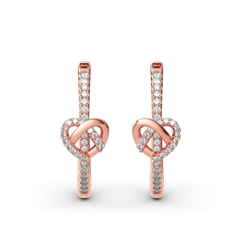 Jeulia "Infinity Heart" Twist Design Round Cut Sterling Silver Earrings