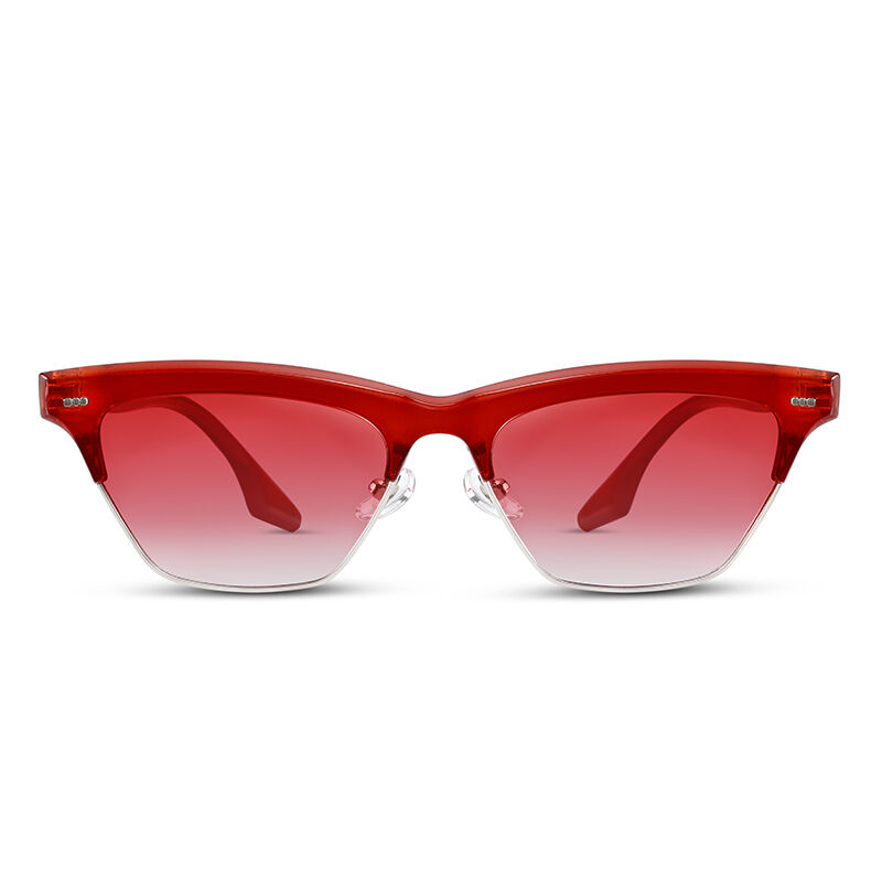 Jeulia "Fashion Master" Rectangle Red Gradient Polarized Women's Sunglasses