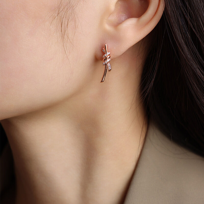 Jeulia Knot Design Sterling Silver Earrings
