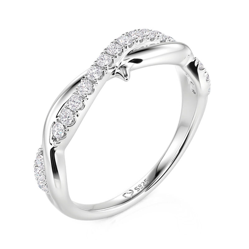 Jeulia Classico Anello Eternità per Donna con Spine Intrecciate in Argento Sterling