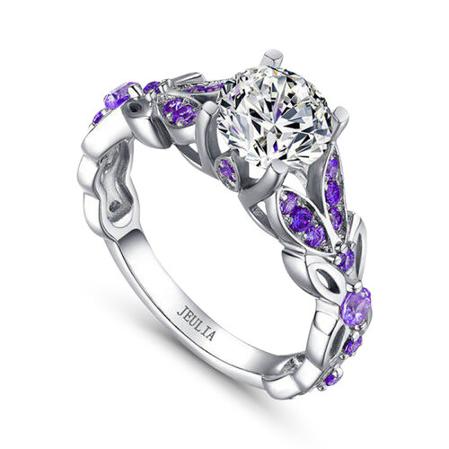 Purple Felt Flower Ring. Dark Purple Felt Ring With Aged 