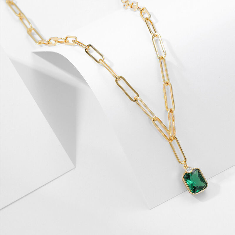 Jeulia "Green Mystery" Radiant Cut Jewelry Set