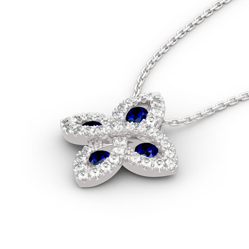 Jeulia Lucky Flower Sterling Silver Necklace
