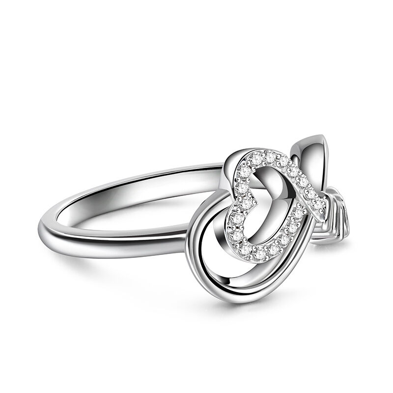 Jeulia "Infinity Love" Mom Heart Sterling Silver Ring