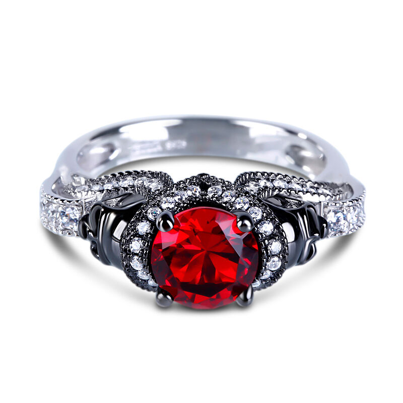 Jeulia tvåtonad rundskuren ring i sterlingsilver