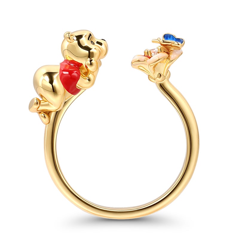 Jeulia "Cozy Bear" Enamel Sterling Silver Ring