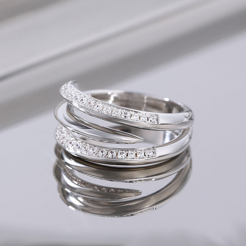 Jeulia Spike Design Sterling Silber Cocktail Ring