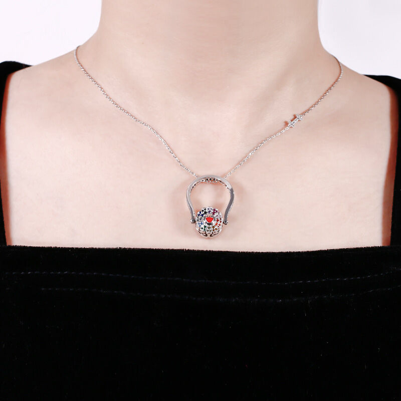 Jeulia "Childish Power" Solros Sterling Silver Personlig Fotoring (Med En Gratis Kedja)