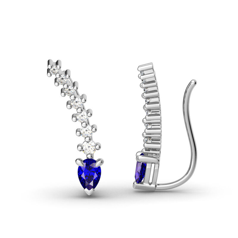Jeulia Royal Blue Climber Earrings