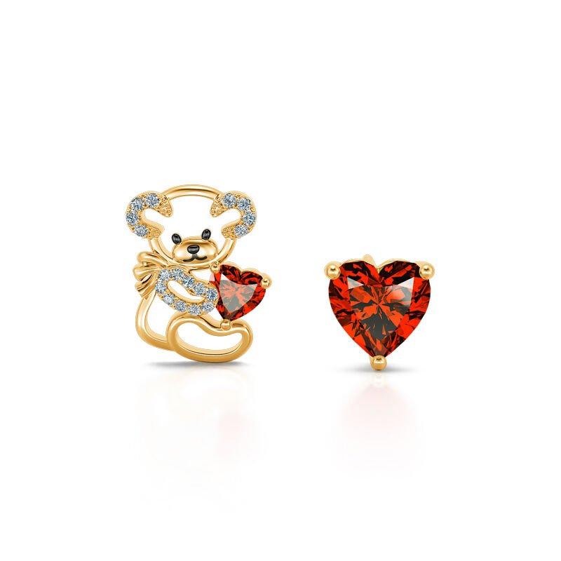 جوليا مجموعة مجوهرات تيدي بير والقلب "اقع في الحب" من الفضة الإسترليني