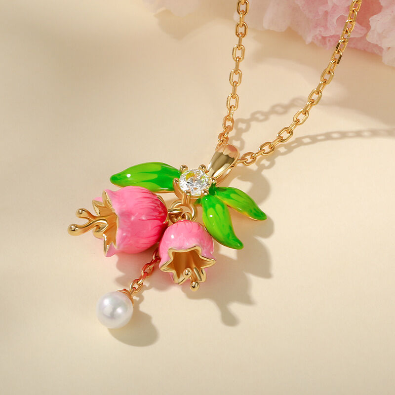 Dreamy Garden Bell Orchid Sterling Silver Necklace