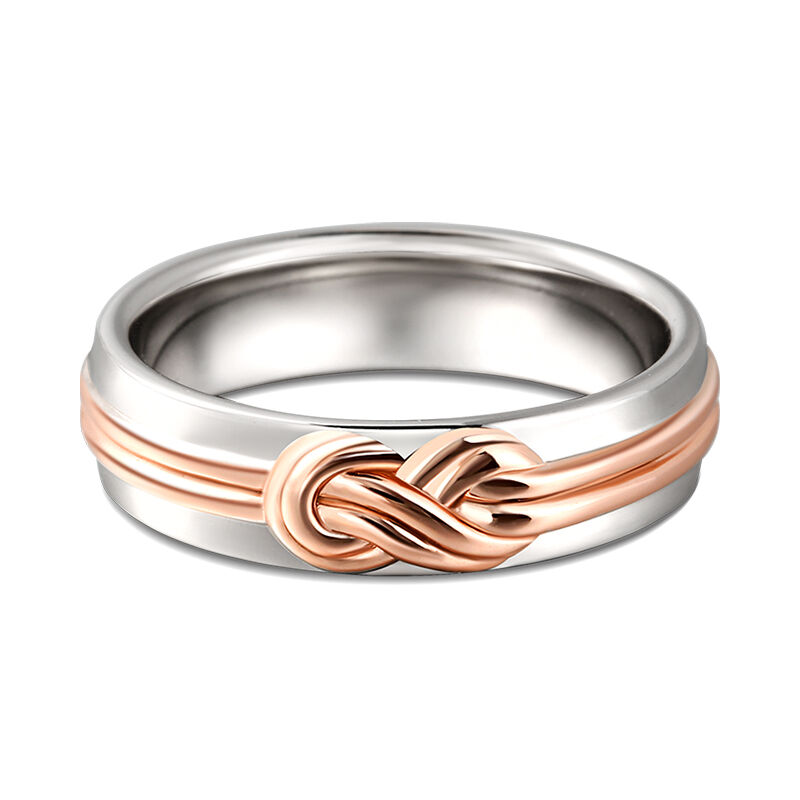 Jeulia "Eternal Connection" Knot Design Sterling Silver Men's Band