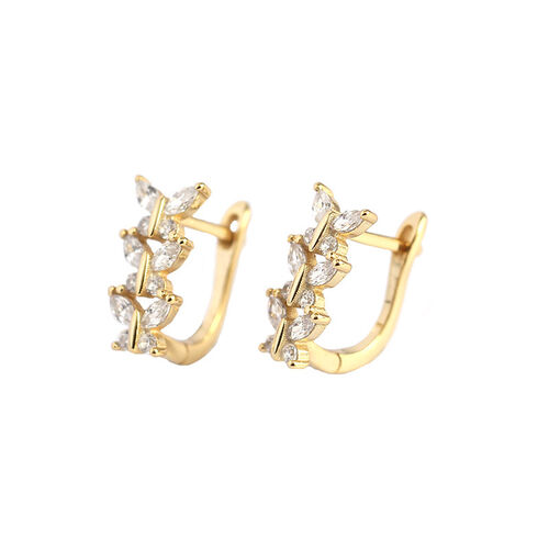 Jeulia Butterfly Design Sterling Silver Hoop Earrings