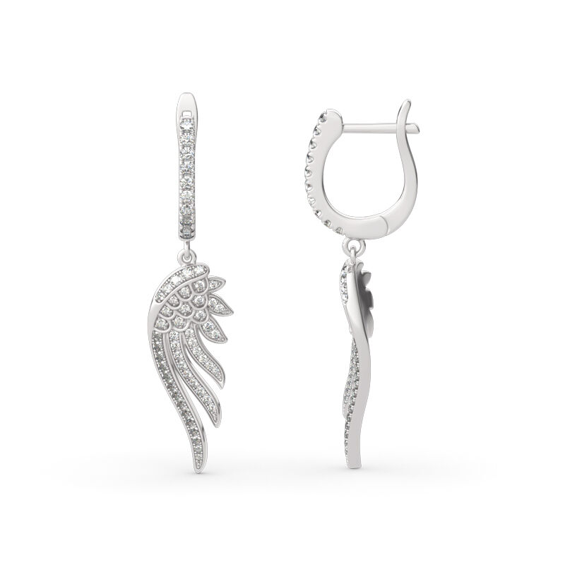 Jeulia "Light As A Feather" Round Cut Sterling Silver Earrings