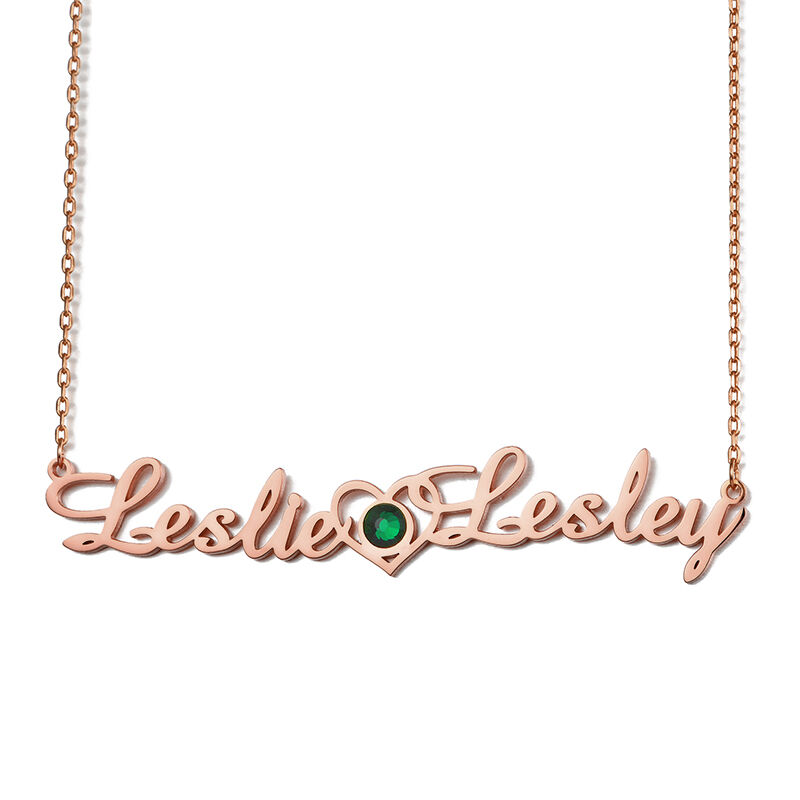 Jeulia "We Are Doomed" Personalized Name Necklace with Birthstone