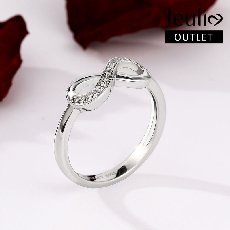 Jeulia "Infinity Love" Round Cut Sterling Silver Ring