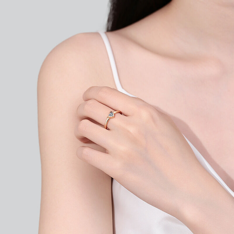 Jeulia Anello di Promessa a Cuore con Solitario in Argento Sterling